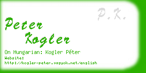 peter kogler business card